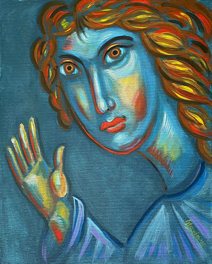 "Angel Mermaid", acrylic on canvas, 2021