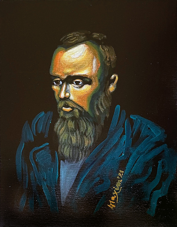 Dostoevsky 4, acrylic on canvas, by Bishop Maxim, 2021