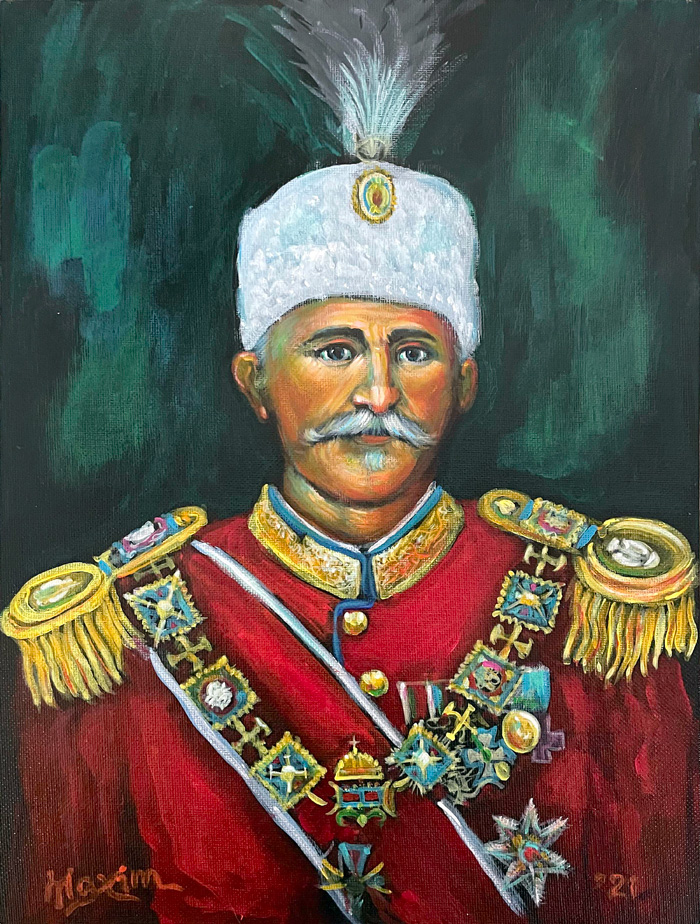 "King Peter I of Serbia and Yugoslavia" No 6, acrylic on canvas, by Bishop Maxim, 2021