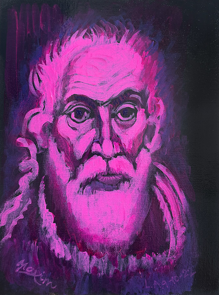 "A Portrait of Stamatis Skliris", acrylic on canvas panel, 9x12 inch, Bishop Maxim, 2022