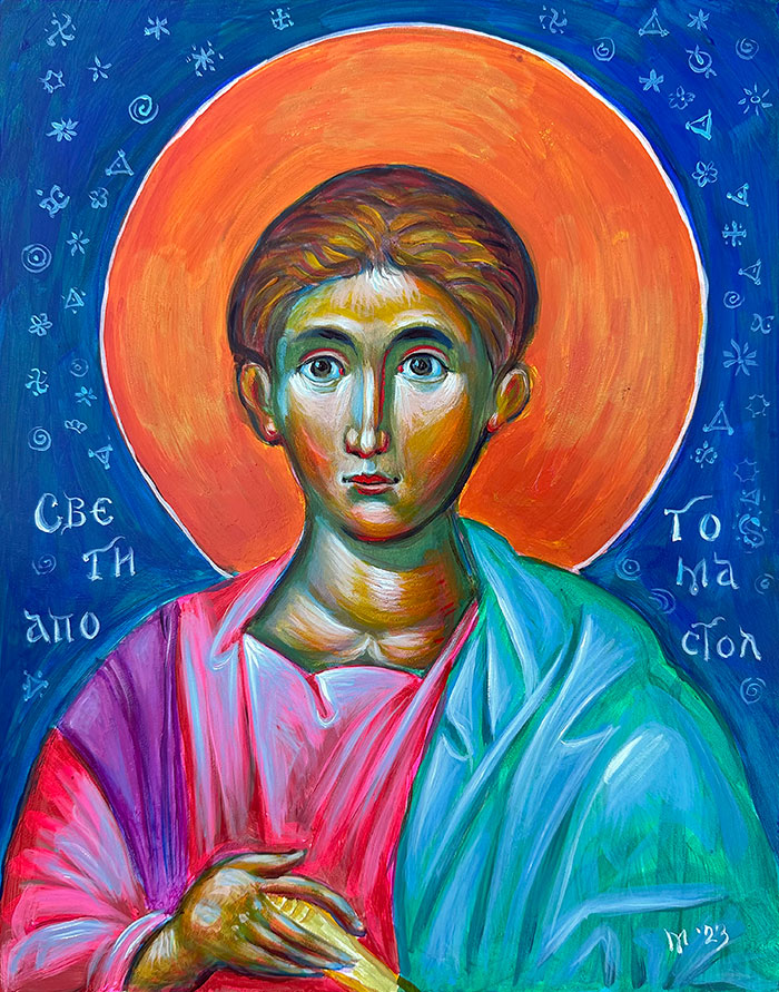 “Saint Thomas”, acrylic on board, Bishop Maxim, 2023