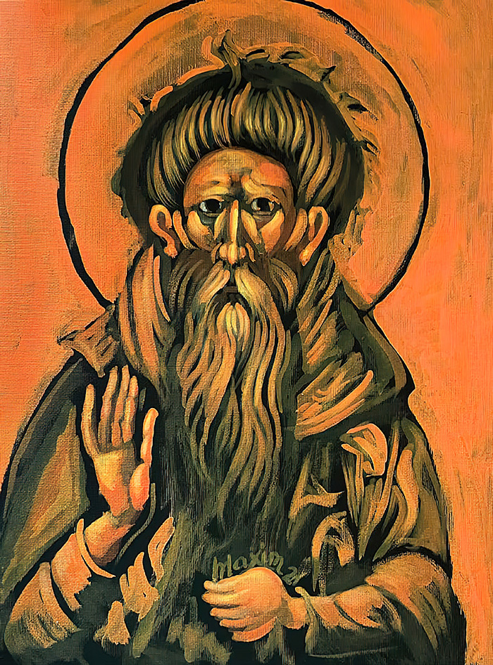 "Father Terapont", acrylic on canvas, Bishop Maxim, 2021