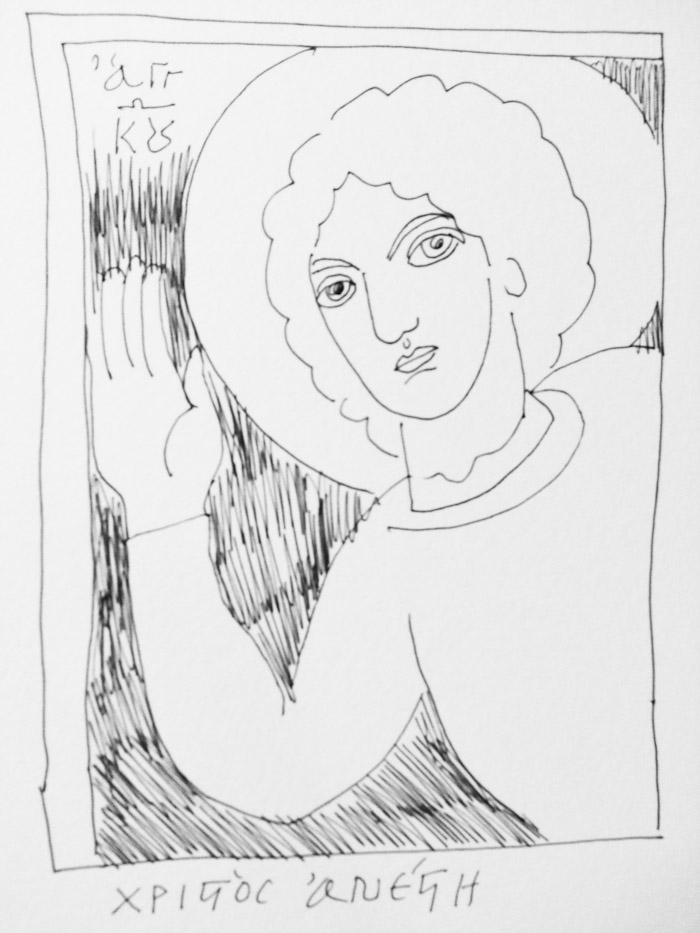 "An Angel looking at Us through the Window", Drawing, "Windows" Series, Stamatis Skliris, 2014