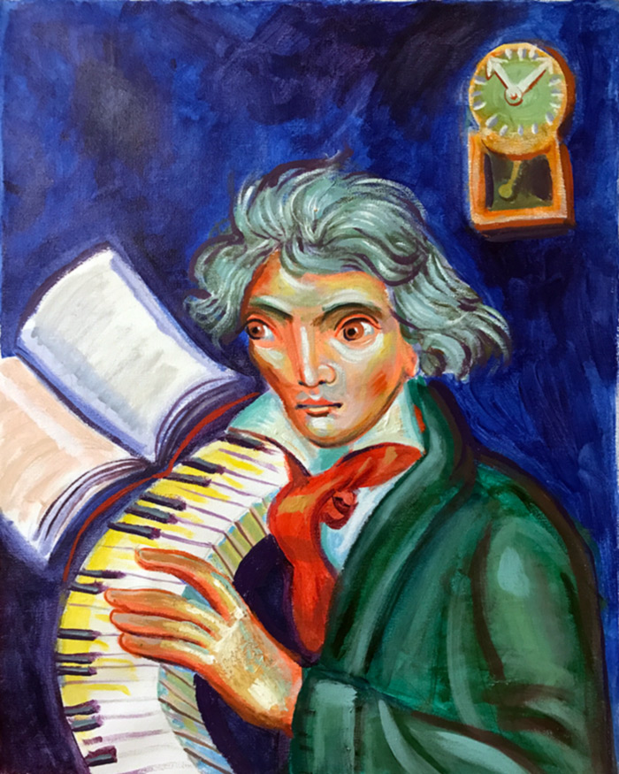 "Beethoven", acrylic on canvas, by Bishop Maxim, october 2017
