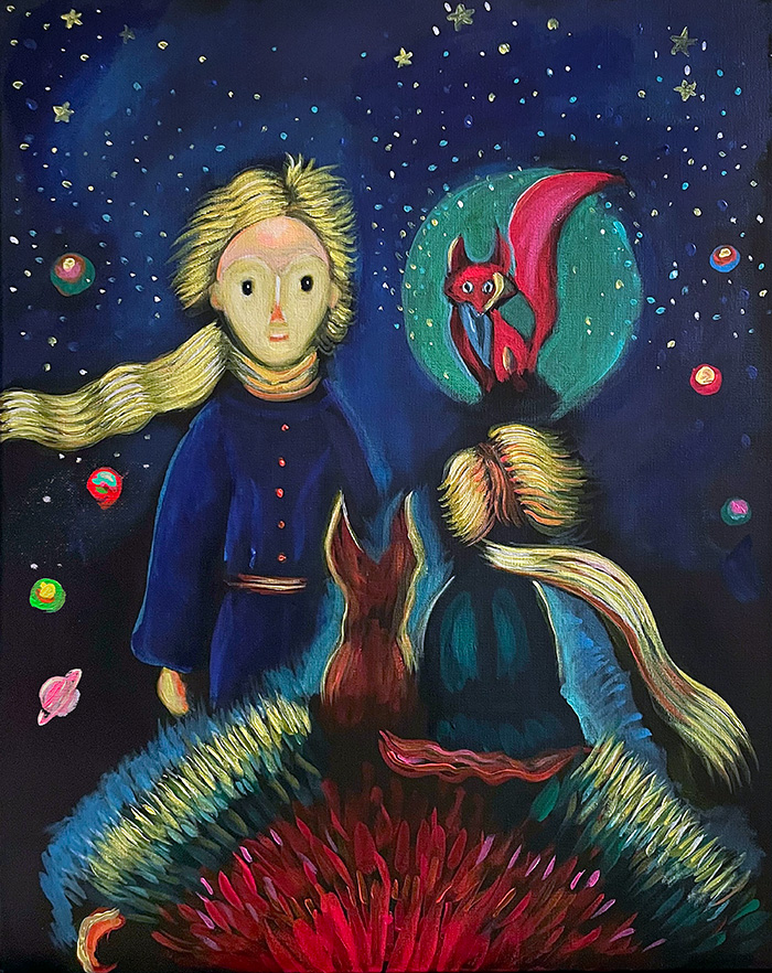 “The Little Prince, No 2”, acrylic on canvas, Bishop Maxim, 2021