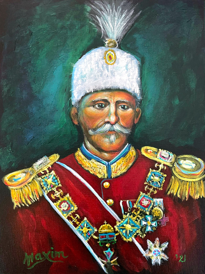 "King Peter I of Serbia and Yugoslavia" No 5, acrylic on canvas, by Bishop Maxim, 2021