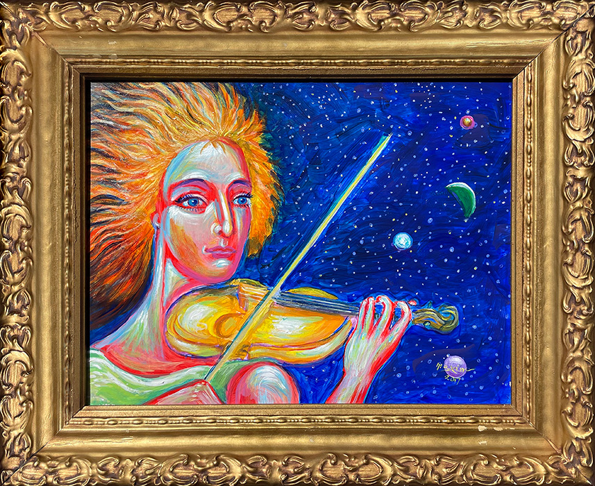 “Cosmic Music”, acrylic on canvas, by Bishop Maxim, 2017