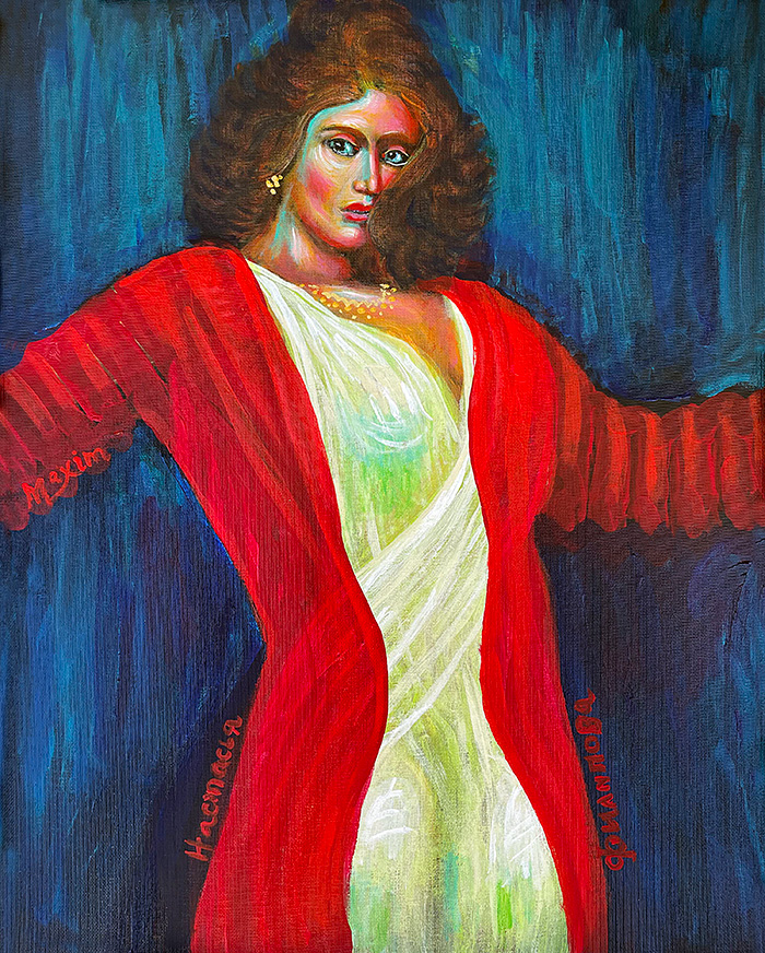 "Amour Propre of Nastasya Filippovna", acrylic on canvas, by Bishop Maxim, 2022