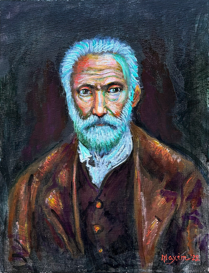 "Victor Hugo", acrylic on canvas, 35x27cm, Bishop Maxim, 2022