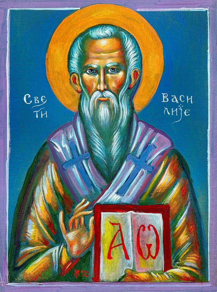"St. Vasillije of Ostrog", acrylic on canvas, 12x16 inch, Bishop Maxim, 2022