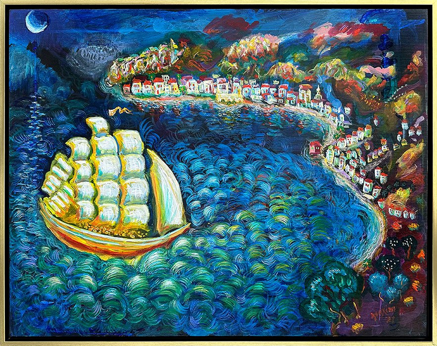 "Pride of the Pacific", acrylic on canvas, 22 x 28 inch, Bishop Maxim, 2022
