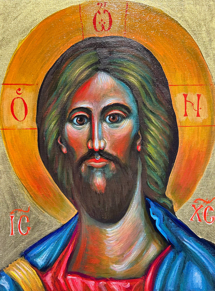 "Jesus Christ", acrylic on canvas, 12x16 inch, Bishop Maxim, 2023