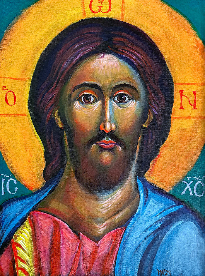 "Christ the Savior", acrylic on canvas, Bishop Maxim, 2023
