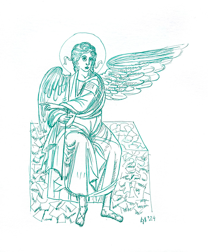 "The Green Angel", drawing, Bishop Maxim, 2024