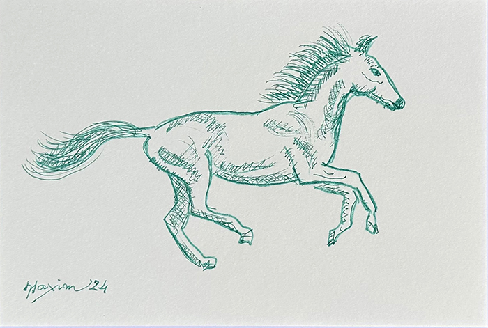 "Katarina’s Horse", drawing, Bishop Maxim, 2024