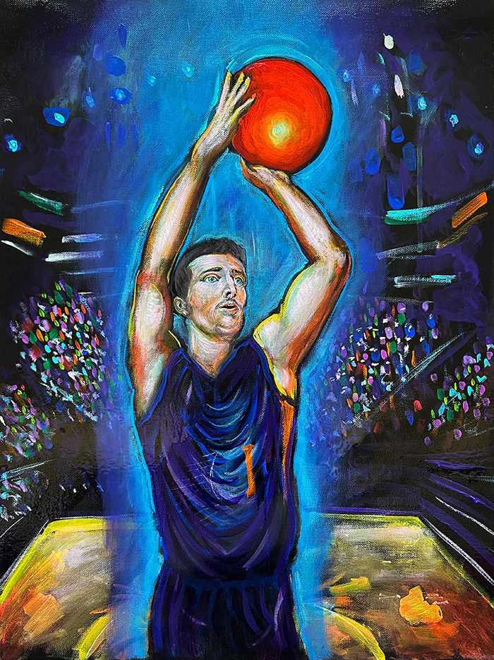 "Goran Dragic: the Dragon", acrylic on canvas, Bishop Maxim, 2024