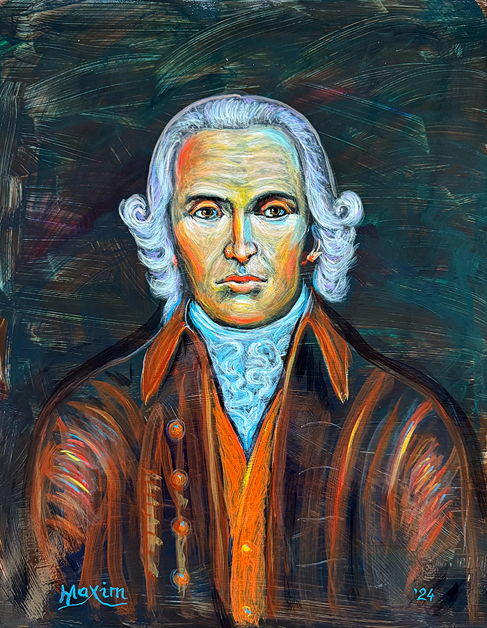 "Immanuel Kant", acrylic on gesso board, Bishop Maxim, 2024