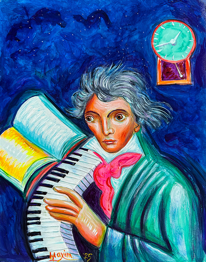 "Beethoven 3", acrylic on gesso board, Bishop Maxim, 2025