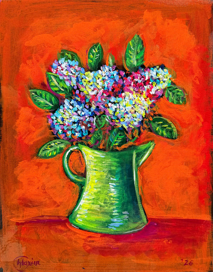 "Vessel of Summer Breath", acrylic on canvas panel, 11 x 14 inches, Bishop Maxim, 2026 
