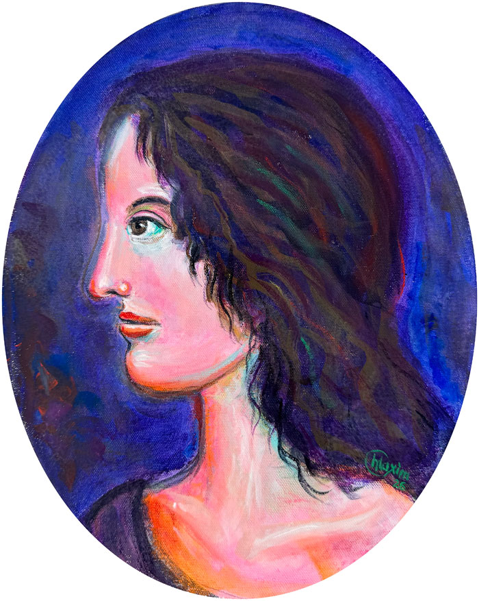 "Emily Brontë: Inward Horizon", acrylic on canvas, 11 x 14 inches, Bishop Maxim, 2026