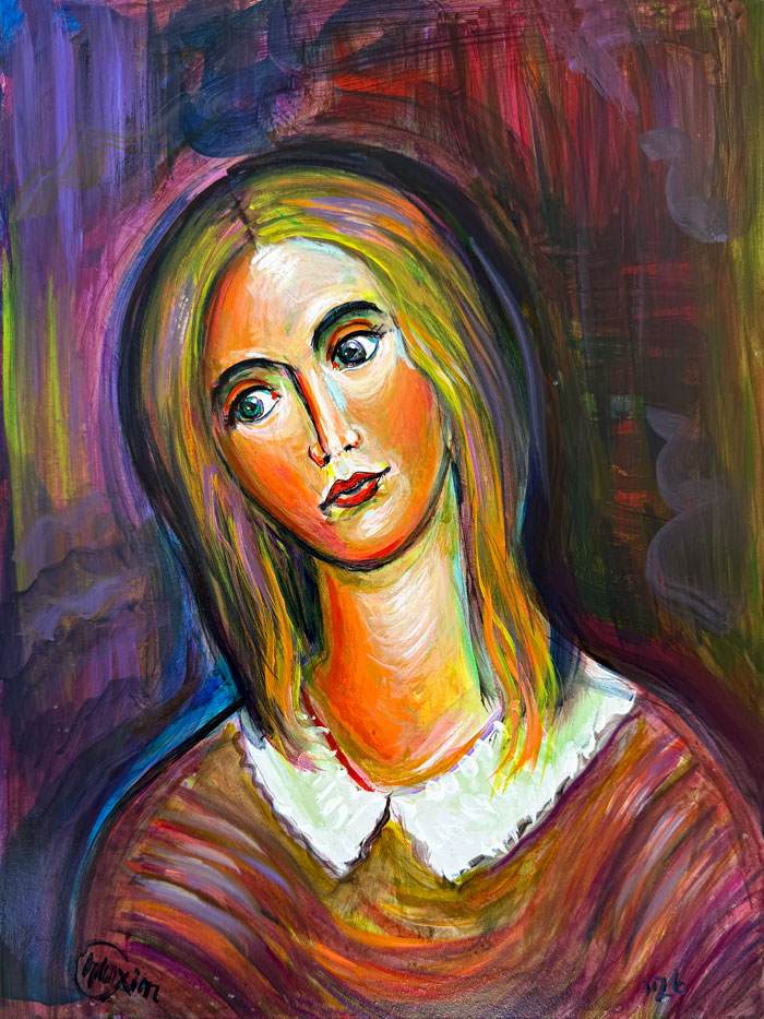 "Emily Dickinson: I Dwell in Possibility", acrylic on gesso board, Bishop Maxim, 2026