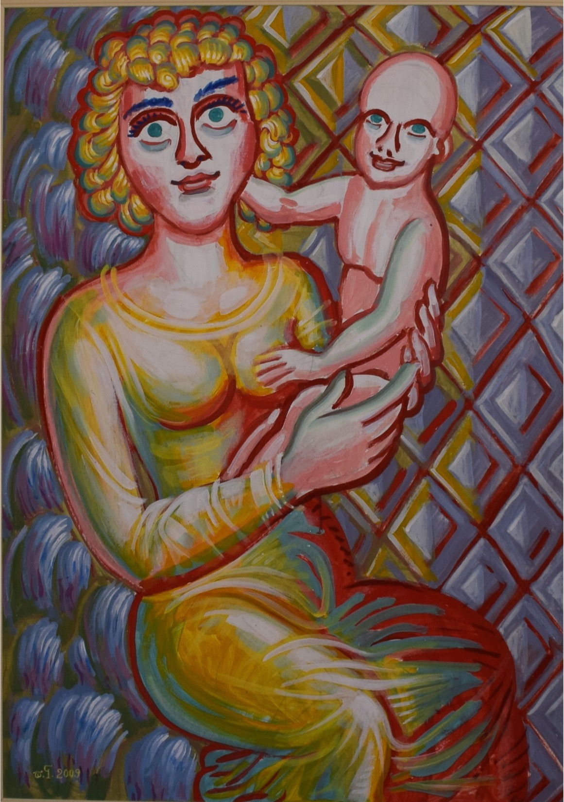 “Motherhood”, acrylic on canvas, 2009, 83x1,17 Π151 - ΜΗΤΡΟΤΗΤΑ, 2009, ακρυλικό σε μουσαμά, 83*1,17