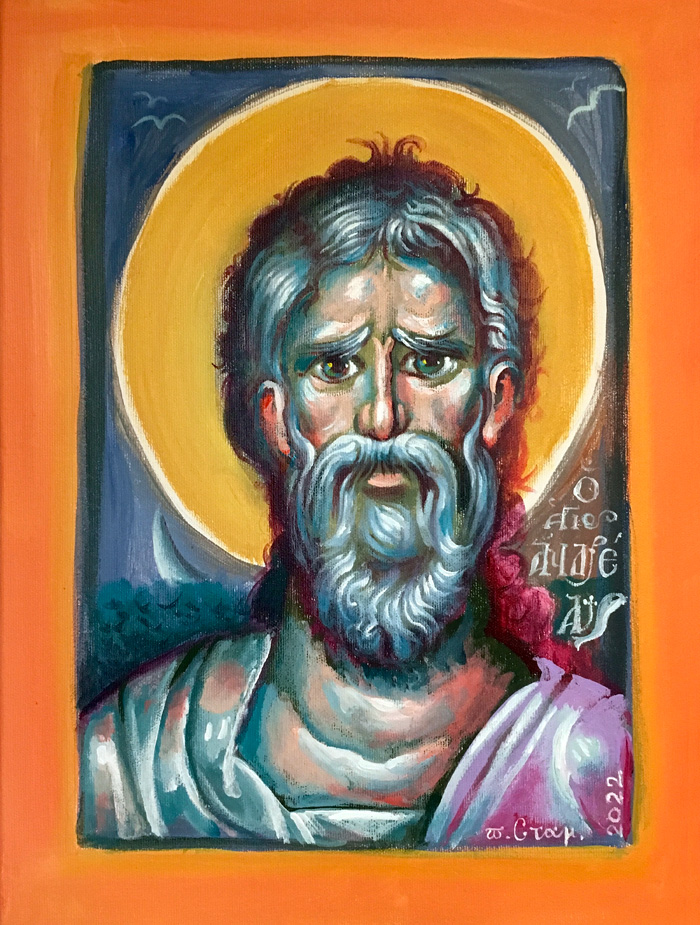 "St. Andrew", acrylic on canvas, Stamatis Skliris, 2022